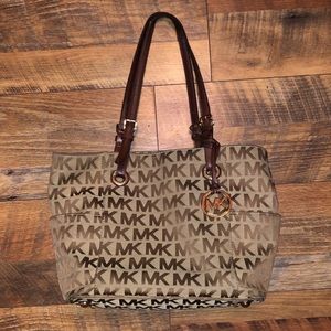 Michael kors purse handbag brown logo!